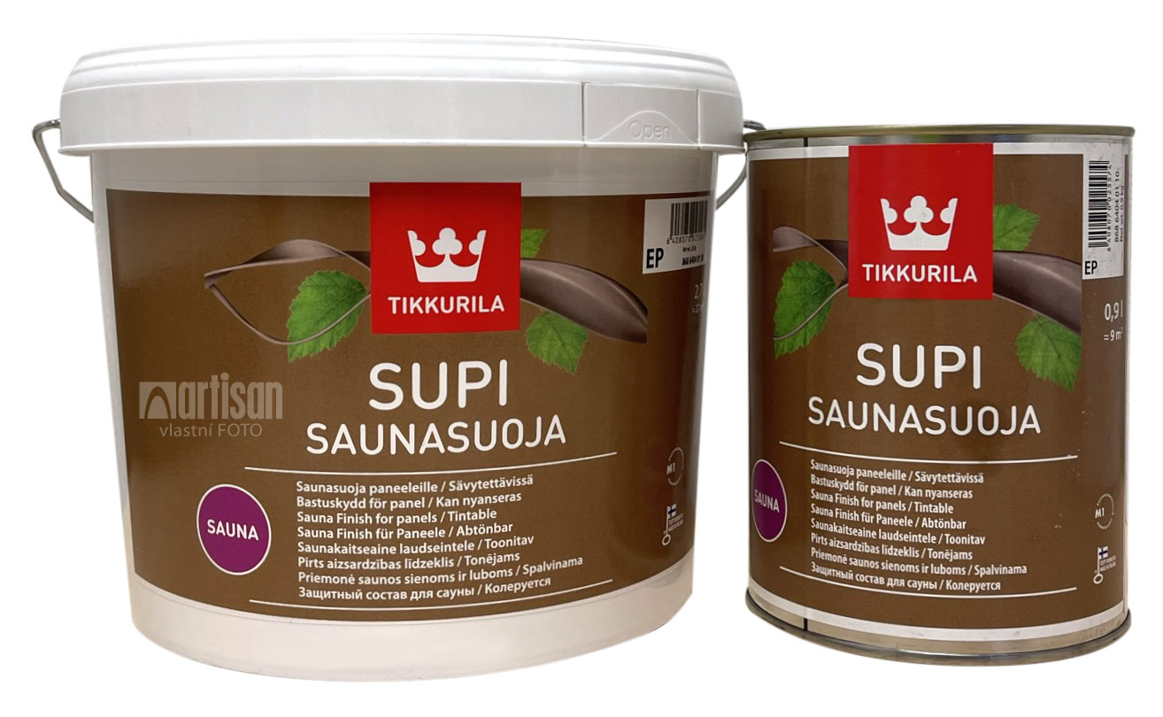 TIKKURILA Supi Sauna Finish - velikost balení 0.9 l a 2.7 l